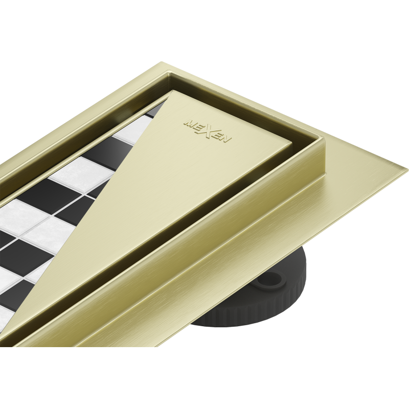 Mexen Flat M13 lineárny odtok 2v1 60 cm, zlatý kartáčovaný - 1A10060-15