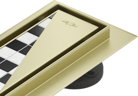 Mexen Flat M13 lineárny odtok 2v1 80 cm, zlatý kartáčovaný - 1A10080-15