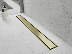 Mexen Flat M13 lineárny odtok 2v1 120 cm, zlatý kartáčovaný - 1A10120