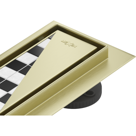 Mexen Flat M13 líniový odtok 2v1 150 cm, zlatý brúsený - 1A10150