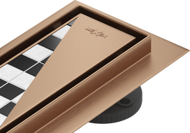 Mexen Flat 360° M13 rotačný lineárny odtok 2v1 80 cm, brúsená meď - 1C10080-40