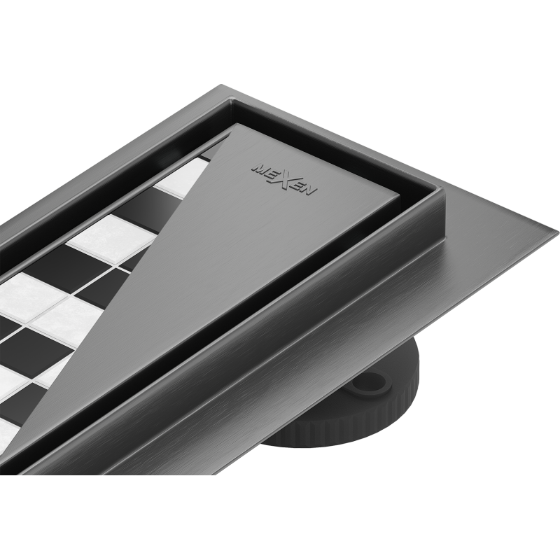 Mexen Flat 360° M13 otočný lineárny odtok 2v1 70 cm, brúsená zbraňová sivá - 1E10070-40