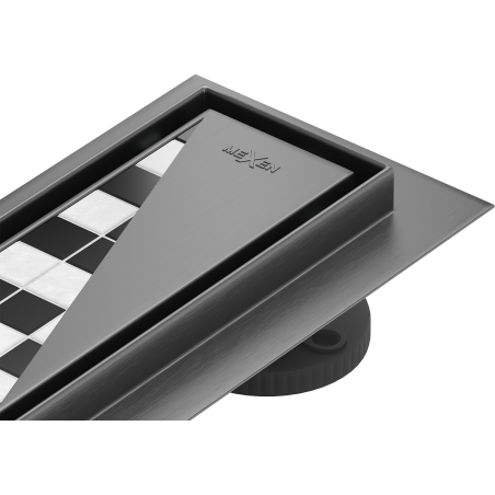 Mexen Flat 360° M13 otočný líniový odtok 2v1 90 cm, gun gray kartáčovaný - 1E10090-40