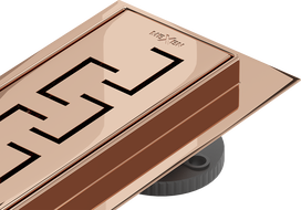 Mexen Flat 360° M15 otočný lineárny odtok 50 cm, ružové zlato - 1624050-40