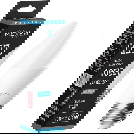 Mexen Nova LED žiarovka E27, C37, 10W, Studená - 6500K, 1055 lm - L102-E27-1065-01