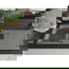 Mexen Andres granitový 1,5-komorový drez s odkvapkávačom 1000 x 500 mm, Šedá, Sifón Čierna - 6515101510-71-B