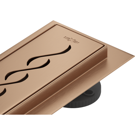 Mexen Flat 360° M18 otočný lineárny odtok 50 cm, brúsená meď - 1C23050-40