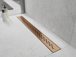 Mexen Flat 360° M18 otočný lineárny odtok 50 cm, brúsená meď - 1C23050-40