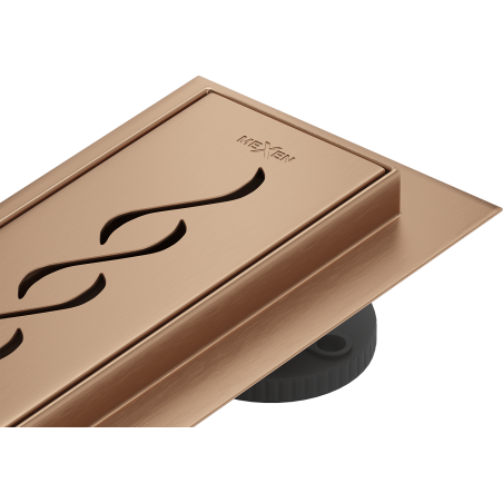 Mexen Flat 360° M18 otočný lineárny odtok 100 cm, kartáčovaná meď - 1C23100-40