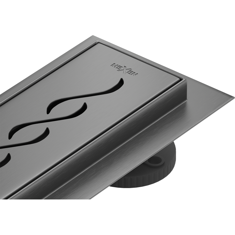 Mexen Flat 360° M18 otočný líniový odtok 60 cm, kartáčovaný gun gray - 1E23060-40