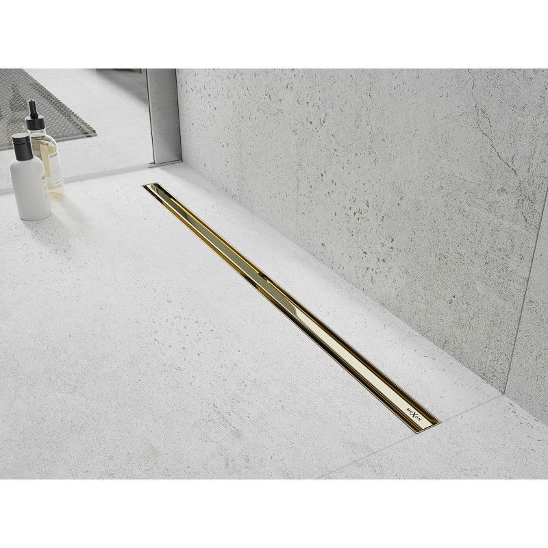 Mexen Flat 360° Slim lineárny otočný odtok 80 cm, zlatý - 1541080