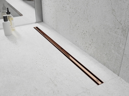 Mexen Flat 360° Slim otočný lineárny odtok 70 cm, ružové zlato - 1641070