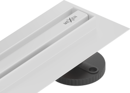 Mexen Flat 360° Slim líniový otočný odtok 160 cm, biely - 1241160