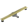 Mexen Flat 360° Slim otočný lineárny odtok 50 cm, zlatý kartáčovaný - 1A41050