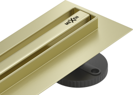 Mexen Flat 360° Slim lineárny rotačný odtok 100 cm, zlatý brúsený - 1A41100