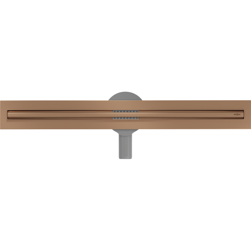 Mexen Flat 360° Slim rotujúci líniový odtok 60 cm, kartáčovaná meď - 1C41060