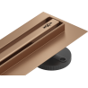 Mexen Flat 360° Slim rotačný lineárny odtok 110 cm, kartáčovaná meď - 1C41110