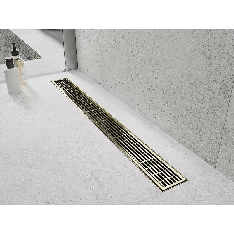 Mexen Flat 360° M33 rotačný lineárny odtok 60 cm, zlatý - 1533060-40