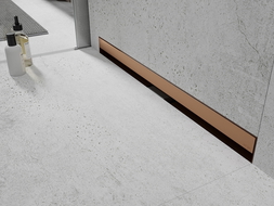 Mexen Flat Wall nástenný lineárny odtok 2v1 100 cm, brúsená meď - 1C30100