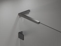 Mexen súprava rohových konzol L pre sprchové dvere a priečky 6-8 mm, brúsená gun gray - 830-12-66