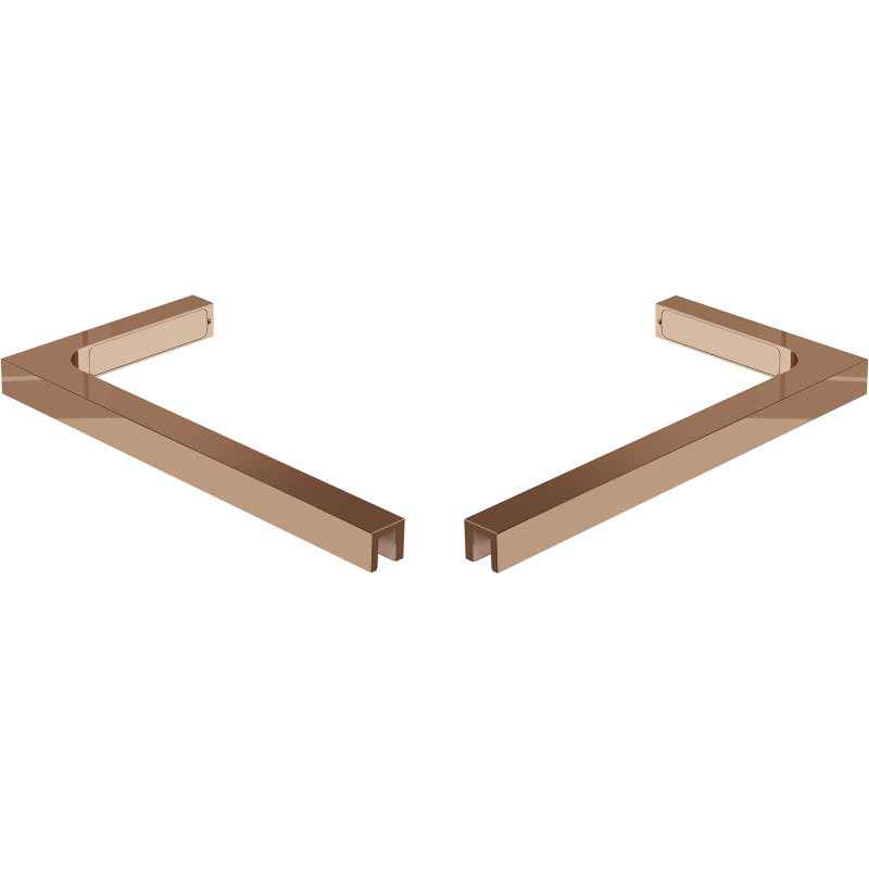 Mexen súprava uhlových konzol L pre sprchové dvere a panely 6-8 mm, ružové zlato - 830-12-60