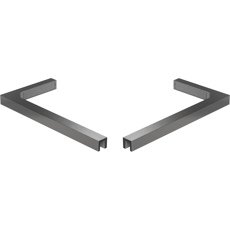 Mexen súprava rohových konzol L pre sprchové dvere a priečky 6-8 mm, brúsená gun gray - 830-12-66