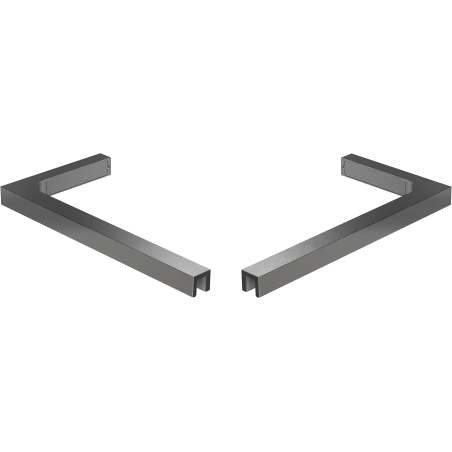 Mexen súprava rohových konzol L pre sprchové dvere a priečky 6-8 mm, brúsená gun gray - 830-12-66