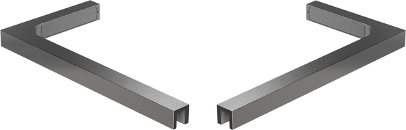 Mexen súprava rohových konzol L pre sprchové dvere a priečky 6-8 mm, brúsená gun gray - 830-12-66