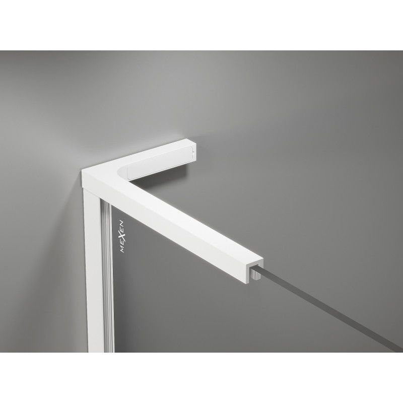 Mexen Súprava uhlových L konzol pre sprchové steny 10 mm, biela - 800-07-20
