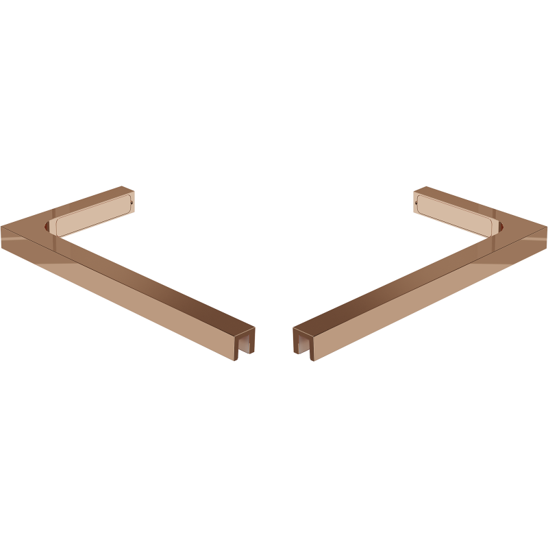 Mexen súprava rohových konzol L pre sprchové steny 10 mm, ružové zlato - 800-07-60