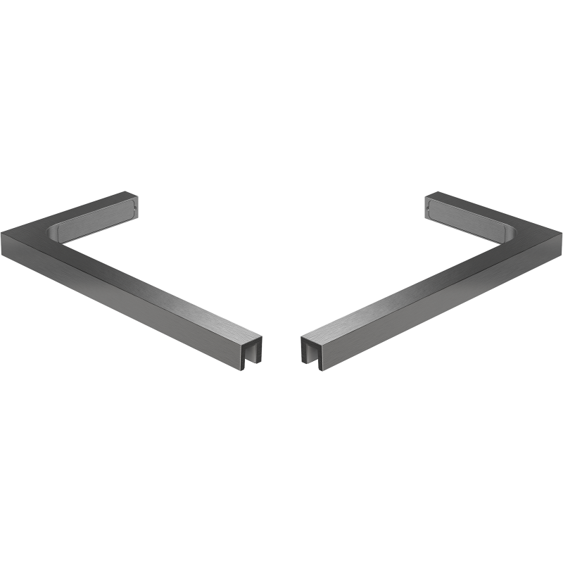 Mexen súprava uhlových držiakov L pre sprchové steny 10 mm, brúsená gun gray - 800-07-66