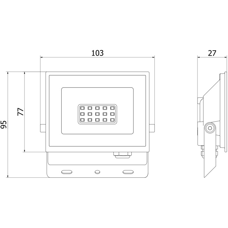 Mexen Luxpro+ LED reflektor, 10W, Studená - 6500K, 1100 lm, čierny - L231-010-65-70