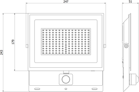 Mexen Luxpro LED reflektor s pohybovým senzorom, 100W, Neutrálna - 4000K, 9000 lm, čierny - L235-100-40-70