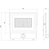 Mexen Luxpro LED reflektor s pohybovým senzorom, 100W, Studená - 6500K, 9000 lm, čierny - L235-100-65-70