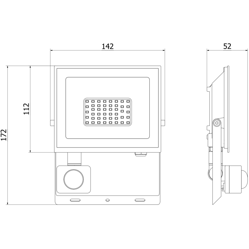 Mexen Luxpro+ LED reflektor s pohybovým senzorom, 30W, Neutrálna - 4000K, 3300 lm, biely - L236-030-40-20