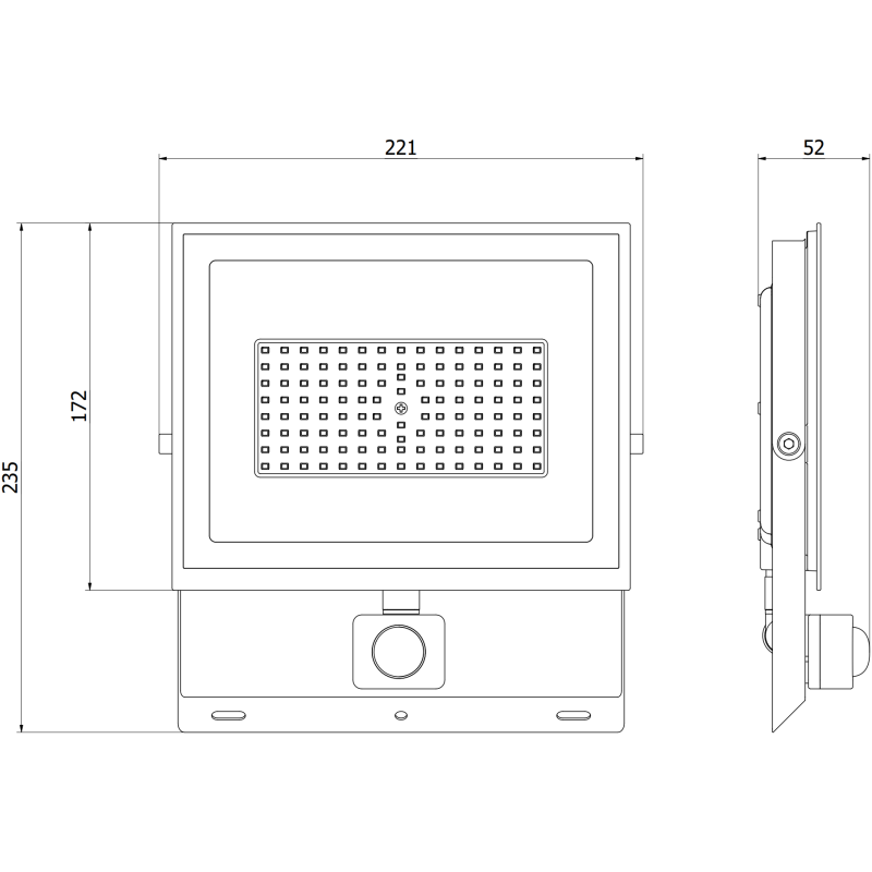 Mexen Luxpro+ LED reflektor s pohybovým senzorom, 70W, Neutrálna - 4000K, 7700 lm, čierny - L236-070-40-70