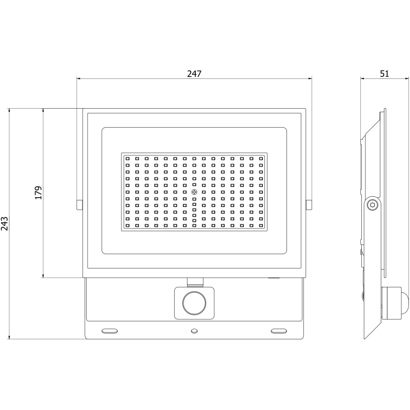 Mexen Luxpro+ LED reflektor s pohybovým senzorom, 100W, Studená - 6500K, 11000 lm, biely - L236-100-65-20