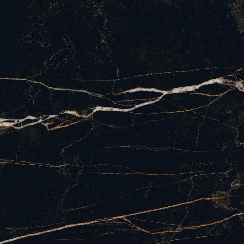 Mexen Flamingo Čierna glazovaná rektifikovaná G1, podlahová a stenová dlaždica 60 x 60 cm, vysoký lesk - TL215-060-060-00