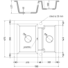 Mexen Carlos granitový drez 1,5-komorový 582 x 475 mm, čierno škvrnitý, čierny sifón - 6518581500-76-B