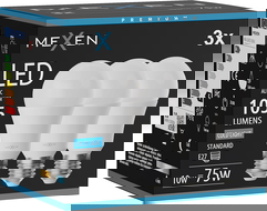Mexen Nova 3x LED žiarovka E27, A60, 10W, Studená - 6500K, 1055 lm - L100-E27-1065-01x03