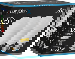 Mexen Nova 3x LED žiarovka E27, A60, 12W, Teplá - 3000K, 1260 lm - L100-E27-1230-01x03