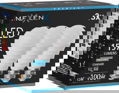 Mexen Nova 3x LED žiarovka E27, A60, 15W, Studená - 6500K, 1575 lm - L100-E27-1565-01x03