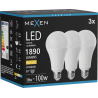 Mexen Nova 3x LED žiarovka E27, A70, 18W, Teplá - 3000K, 1890 lm - L100-E27-1830-01x03