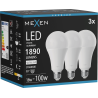 Mexen Nova 3x LED žiarovka E27, A70, 18W, Neutrálna - 4000K, 1890 lm - L100-E27-1840-01x03