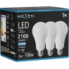 Mexen Nova 3x LED žiarovka E27, A70, 20W, Studená - 6500K, 2100 lm - L100-E27-2065-01x03