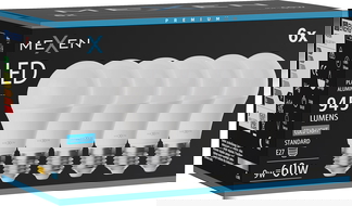 Mexen Nova 6x LED žiarovka E27, A60, 9W, Studená - 6500K, 945 lm - L100-E27-0965-01x06