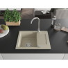 Mexen Enzo granitový drez 1-komorový s odkvapkávačom 576 x 465 mm, béžový, sifón chróm - 6506571005-69