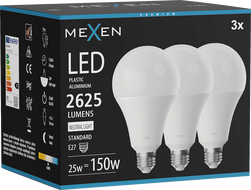 Mexen Nova 3x LED žiarovka E27, A95, 25W, Neutrálna - 4000K, 2625 lm - L100-E27-2540-01x03