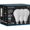 Mexen Nova 3x LED žiarovka E27, A95, 25W, Studená - 6500K, 2625 lm - L100-E27-2565-01x03