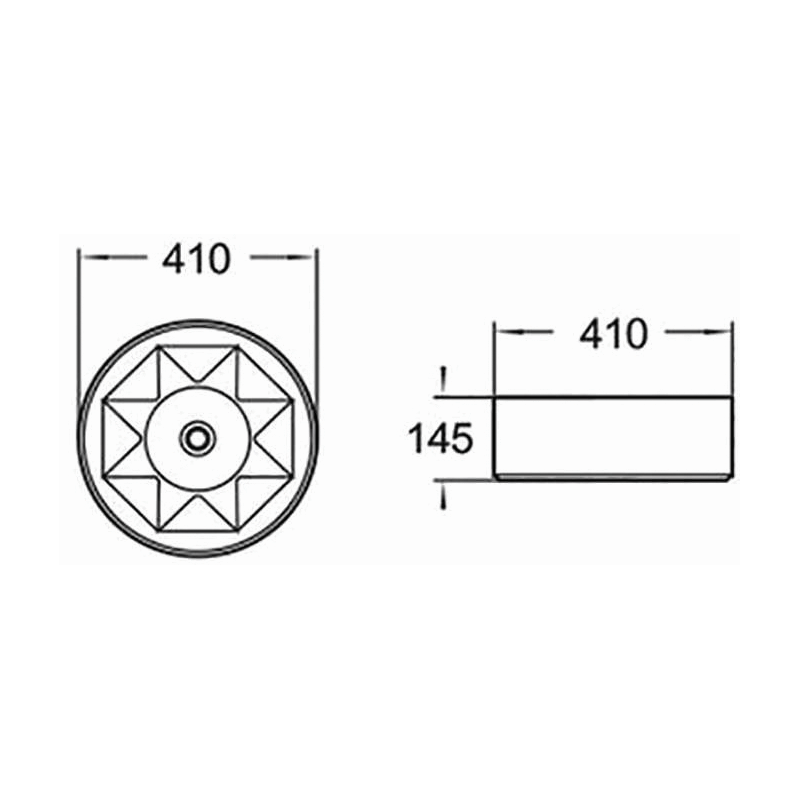 Mexen Clarisa umývadlo na dosku 41 x 41 cm, biela/zlatá - 22074153